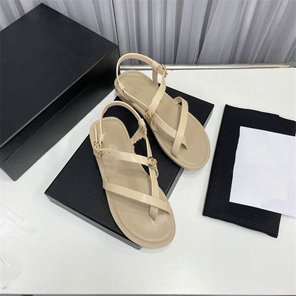

luxury design sandals 2023 fashion channel women summer high heels leather cross lace up student casual slippers 08-0026, Black
