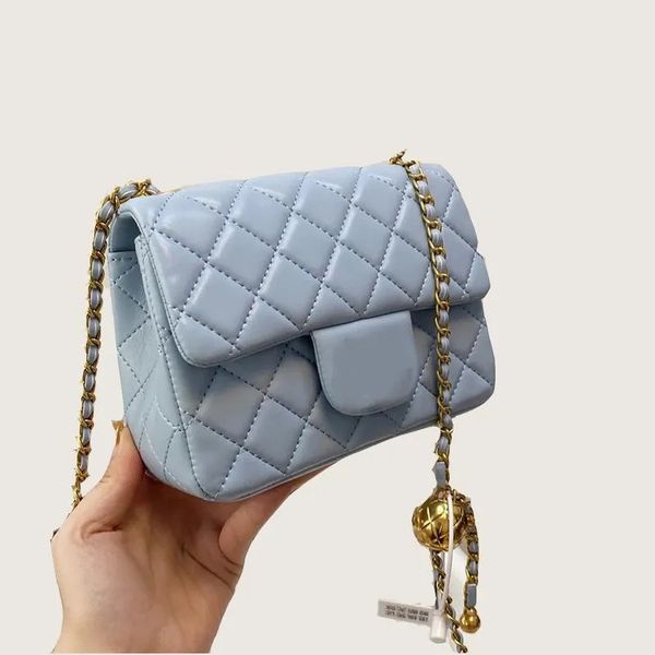 

classic ccity flap ladies mini crush ball bags square candy colors quilted matelasse chains adjustable shoulder strap gold metal hardware si