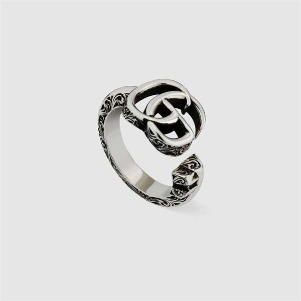 

2023 designer new xiao zhan's same antique double g key ring fashion brand straight jewelry, Silver