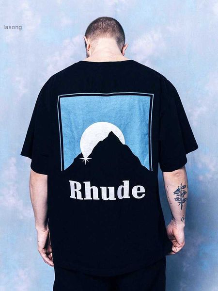 

men women wash chest pocket rhude tee slightly oversized short sleeve vintage designer t-shirt shirts z0303wc3f, White;black