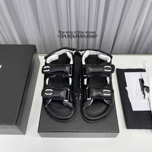 

slipperssandals comemore hook loop slingback platform dad shoes women summer beach buckle strap soft chunky heel sports shoes woman flat x18, Black
