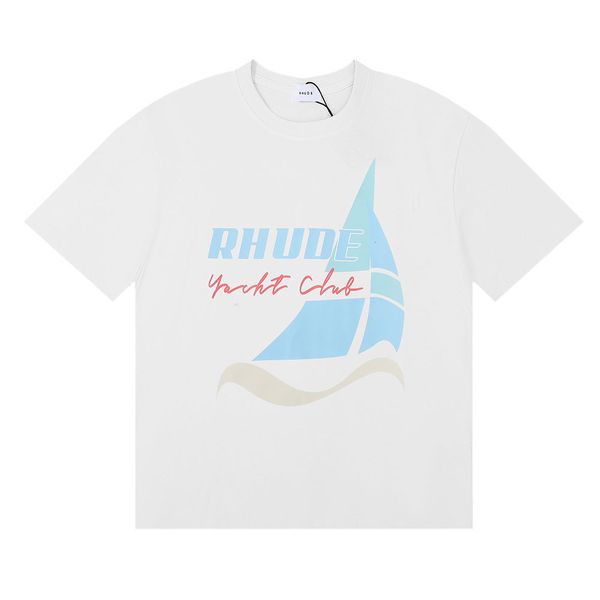 

ins 23ss spring summer t shirt american luxury rhude shirt skateboard mens designer t women men casual t- good mens t us size #y0526 12 66v5, White;black