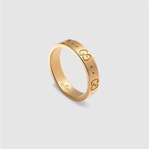 

2023 designer new jewelry same shuangg 18k fashion trend couple pair straight ring, Silver