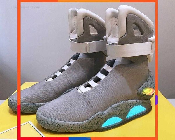 

sneakers led shoes dark gray marty mcfly 's lighting marty mcflys mags black authentic air mag back to the future globack to the future