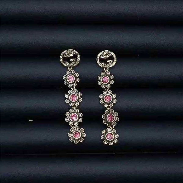 

2023 designer new zircon letter fashion earrings, Silver