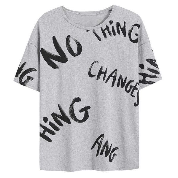 

women's t-shirts grey short sleeve t-shirt women's summer new korean loose versatile mid length ins fashion 651, White