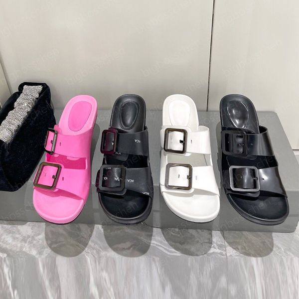 

women's high heels sandals summer designer paris fashion dress shoes buckle open toe leather letters loafers black white rose red 8cm o