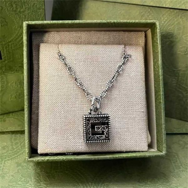 

2023 designer new jewelry necklace elf key square heart double sterling silver couple gift