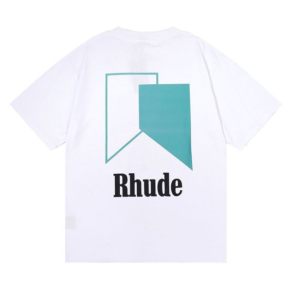 

100%cotton luxury brand rhude fashion t shirt mens designer t shirts men short sleeve casual tshirts men's tees us size dgyc, White;black