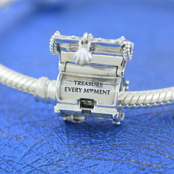 

authentic pandoraer 925 sterling silver chest of charm fit european loose beads bracelet making diy jewelry, Black