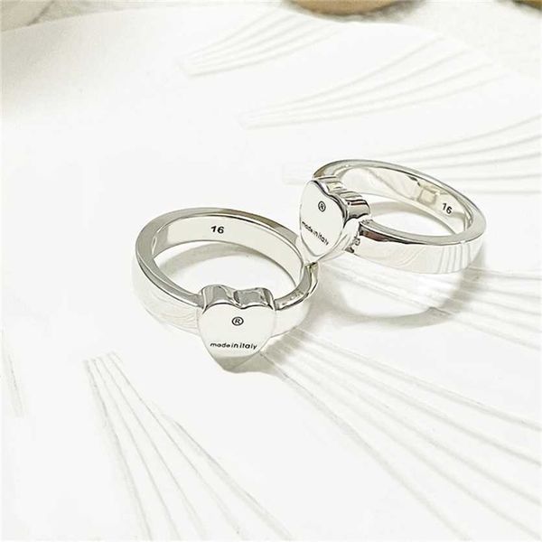 

2023 designer new fashion jewelry heart ring silver original hand jewelry double ring