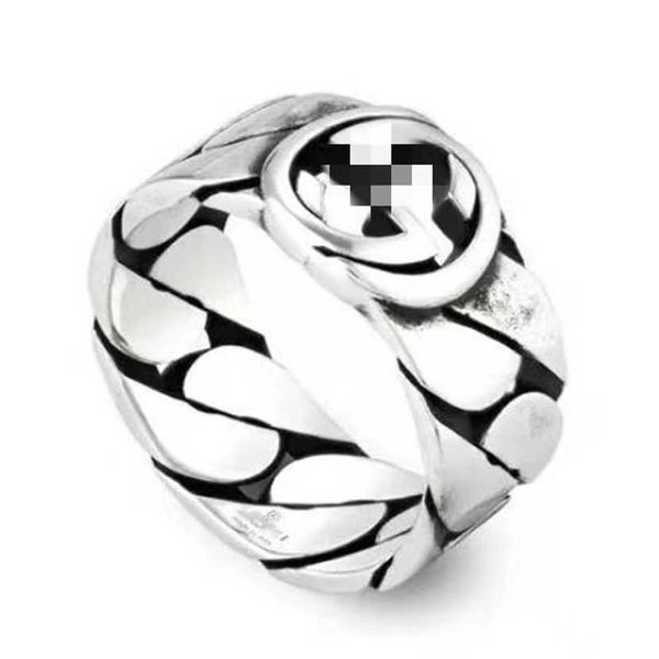 

2023 designer new jewelry double chain thai silver used fashion couple ring