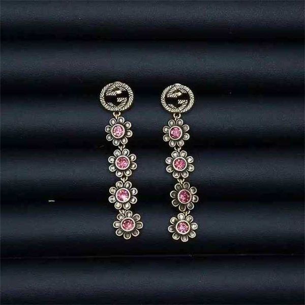 

2023 designer new zircon letter fashion earrings, Silver