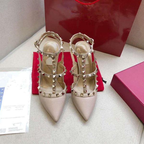 

2020 fashion designer womens shoes bottom high heels nude black leather pointed toes pumpsrvalentino dress mid heeled brazill276h