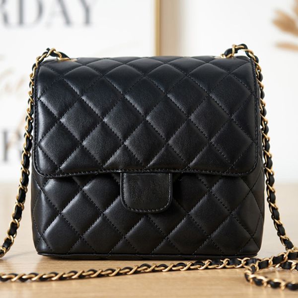 

designer flap bags luxury shoulder bag 19.5cm 1:1 quality sheepskin crossbody bag with box mc210