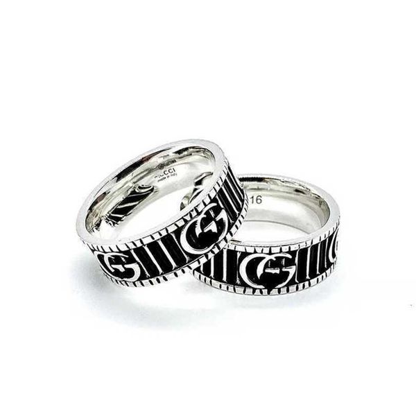 

2023 designer new jewelry silver used stereoscopic double gear couple ring gift