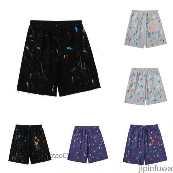 

2023 designer mens shorts galleryes depts streetwear pants american high street painted graffiti womens loose galleryse sweatpant sportssj5o, White;black