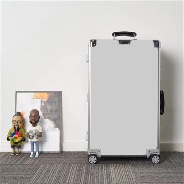 

20 26 29 inch outdoor freight travel luggage case bag aluminum alloy trolley cases 972 classic luxury designer carry on suitcase229p