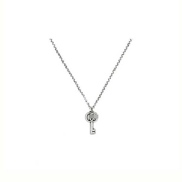 

2023 designer new jewelry sterling silver double interlocking niche personality senior key lovers necklace valentine's day gift