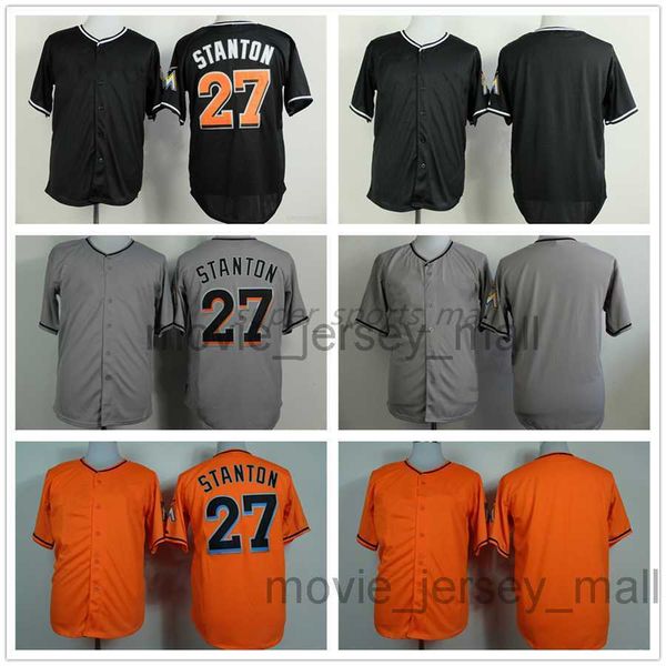 

vintage college baseball wears jersey 27 mike stanton blank men women youth size s--xxxl, Blue;black