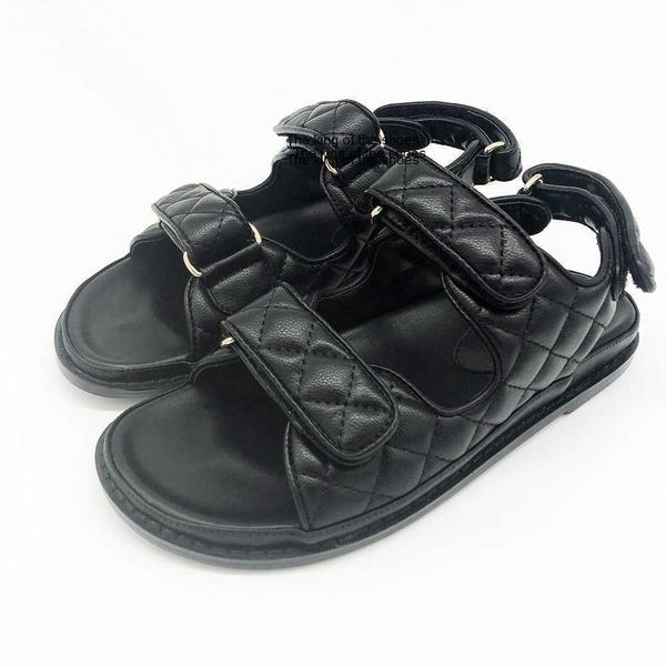 

slippersreal leather gladiator sandals women luxury designer summer ladies shoes open toe beach casual sandal flat heel platform shoe factor, Black