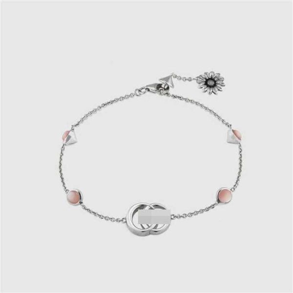 

2023 designer new jewelry double bracelet 925 sterling silver fashion men's and women's old versatile bracelet daisy home bracelet, Black