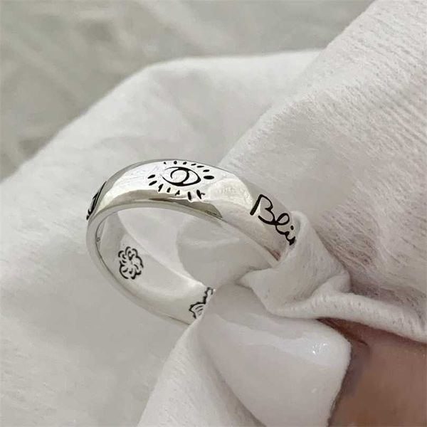 

2023 designer new g love fearless s925 silver flower bird pattern fashion men's and women's same couple's ring style