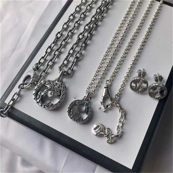 

2023 designer new fashion jewelry s925 silver interlocking double twist necklace