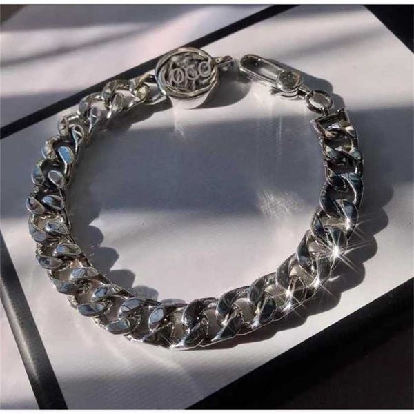 

2023 designer new jewelry sterling silver classic vintage double interlocking luxury bracelet for male and female lovers, Black