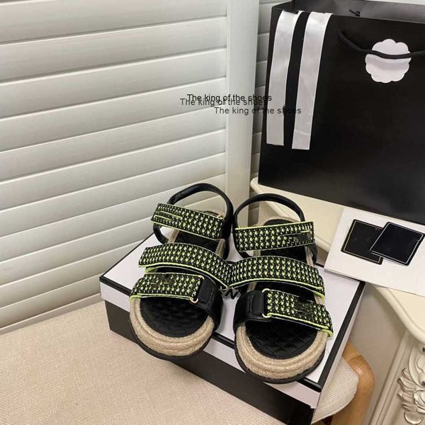 

slippersdesigner white black leather mules slides strap flats printed plaid lattices grid dad sandals hook and loop beach shoes imported she