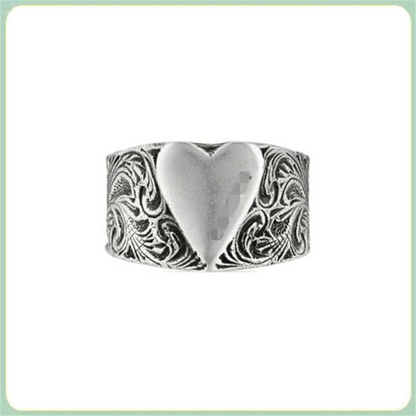 

2023 designer new jewelry love fashion trend used for men and women lovers with the same carved pattern pair ring, Silver