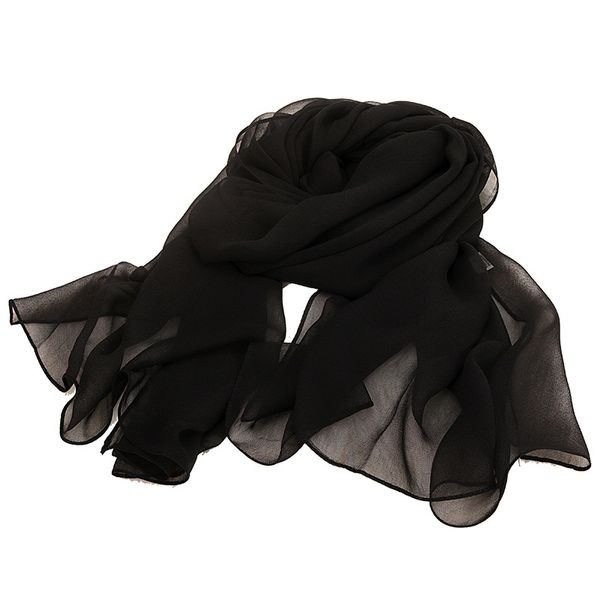 

wraps & jackets summer new solid color chiffon silk scarf candy color scarf sunscreen beach scarf scarf, White