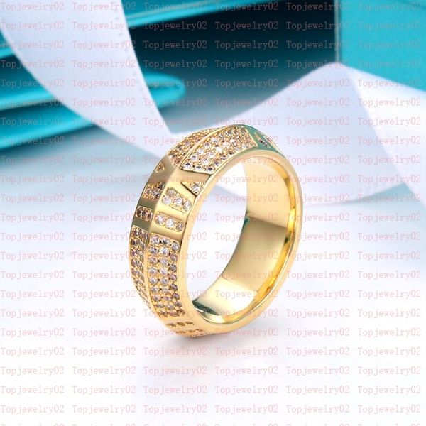 

luxury love gold ring men's designer ring design simple 18 k ring women's classic wide diamond jewelry valentine's day with b, Silver