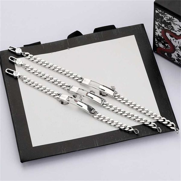 

2023 designer new jewelry same thai silver bracelet men's and women's hip hop fashion, Black