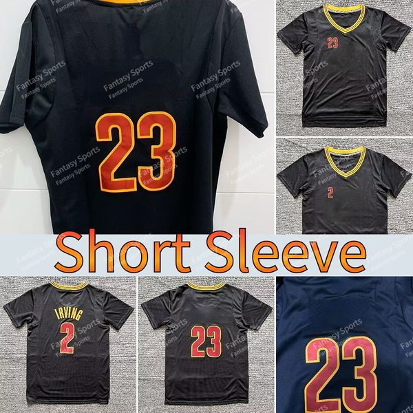 

retro james basketball jersey kyrie irving 2 short sleeve c jerseys 23 mens stitched red black throwback basketball men, Black;red