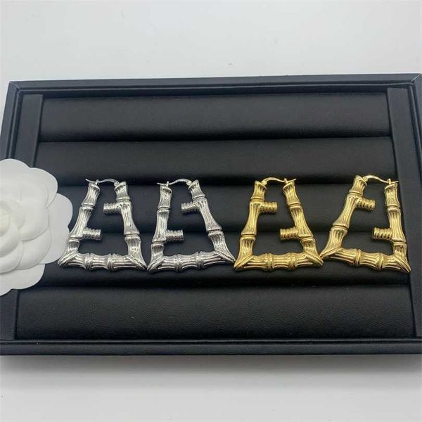 

2023 designer fenjia new style fashion 18k medieval bamboo triangle irregular cold wind women's earrings, Golden