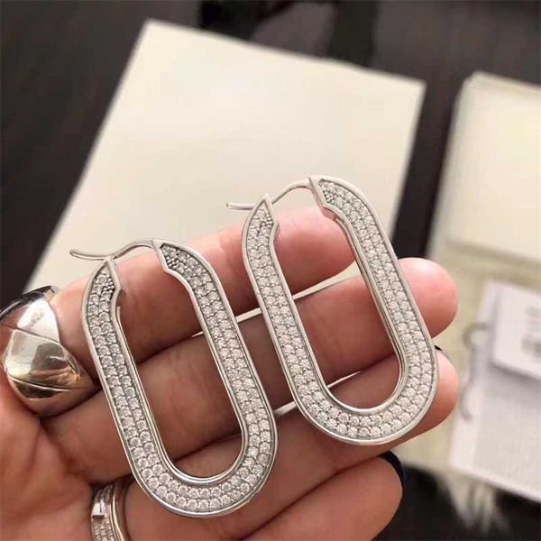 

brand earrings celi full diamond simple and atmospheric earrings women's versatile temperament minority personality cool style luxury, Golden