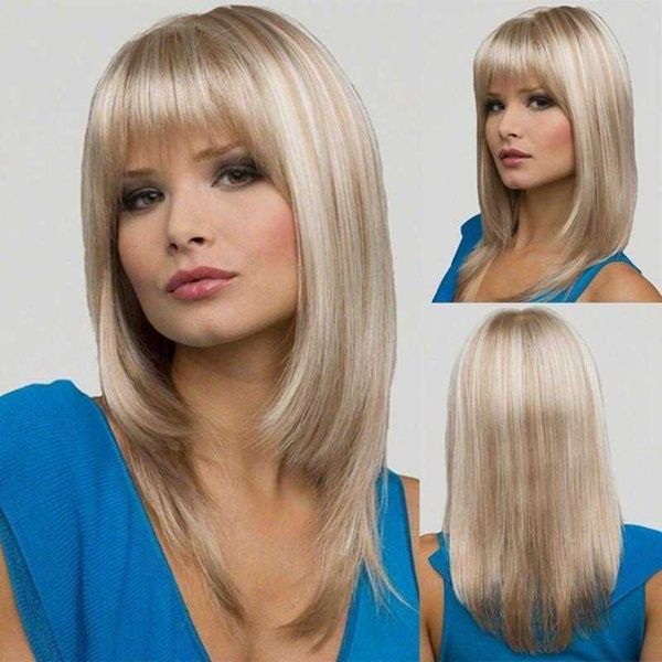 

wig fashion womens short hair golden bobo bobhaircut straight brown bangs, Black