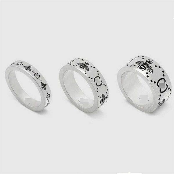 

2023 designer new jewelry sterling silver classic double bee for men and women same style couple ring