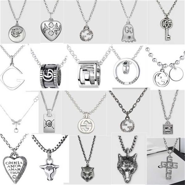 

2023 designer new fashion jewelry gujia necklace double sweater chain 925 used skeleton elf workers for men and women, Silver