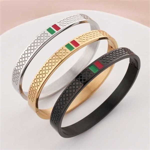 

2023 designer new jewelry titanium buckle bracelet ins style light luxury stainless steel oil dripping bracelet, Black