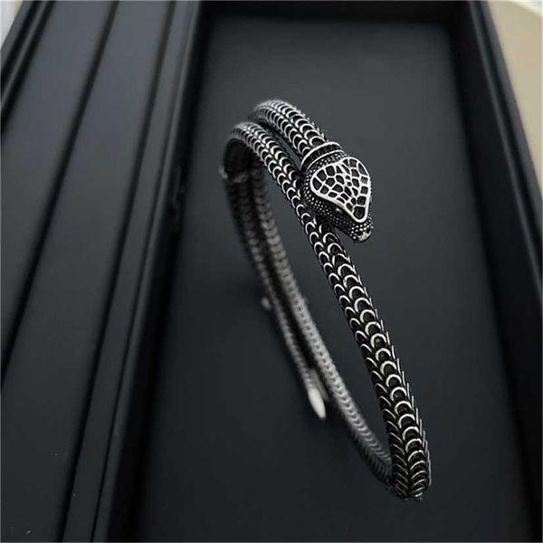 

2023 designer new fashion jewelry spirit snake bracelet 925 gujia garden series black silver used bracelet for male and female lovers