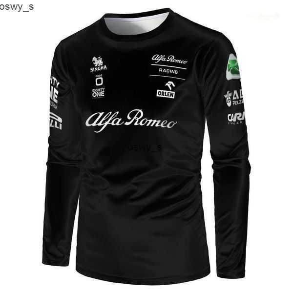 

t-shirts 2023 men's f1 formula one racing black long sleeve t shirt angry cow breathable casual sportswear luxury designer spring 7z82, White;black