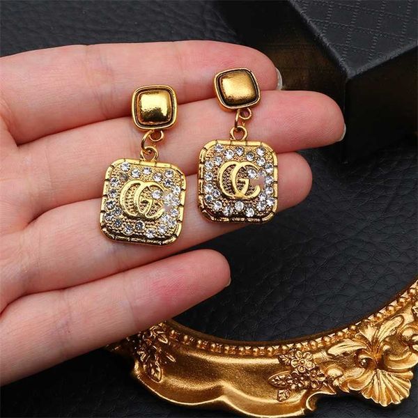 

2023 designer new bronze 925 silver needle 2021 new earrings korean earrings femininity, Golden
