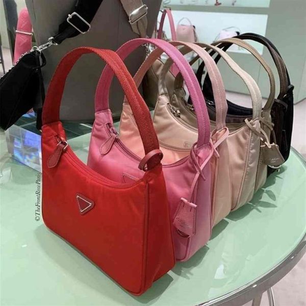 

classic 2021 designers handbag shoulder bag baguette nylon lady luxurys multiple colors fashion tote purse elegent pa2812, Black
