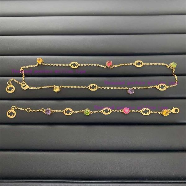 

2023 designer new gujia necklace/gjia new letter color diamond simple sweater chain bracelet female personality light luxury jewelry, Silver