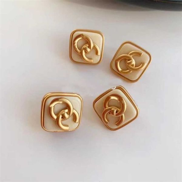 

2023 designer new medieval small earrings female fragrant grandma earrings milk yellow temperament color preserving fashion, Golden