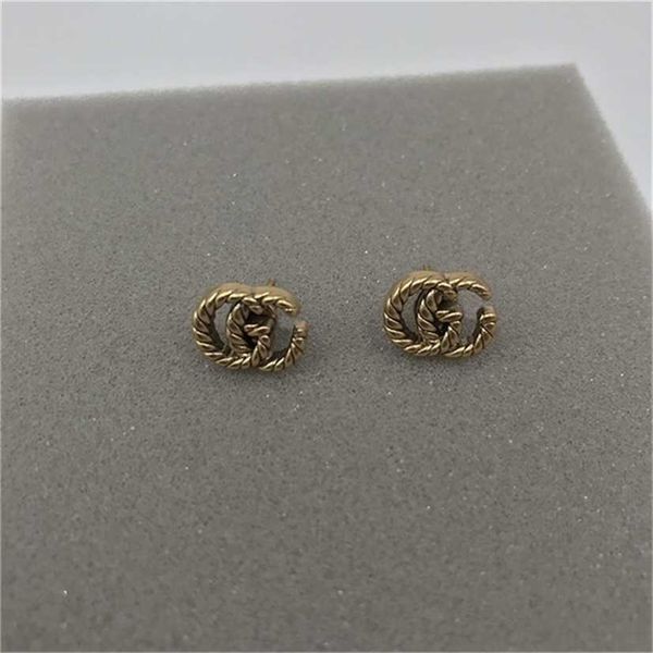 

2023 designer new fashion jewelry family classic snake double letter women's net red s925 silver needle versatile earrings, Golden