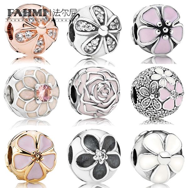 

pan 925 sterling silver charm safety clasp diy bracelet lady charm shipping, Black