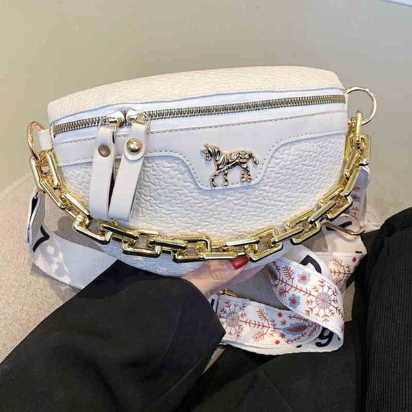 

solid color chain small fanny packs for women 2022 summer fashion designer waist packs crossbody phone purses ladies chest bags 220720
